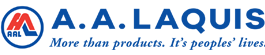 A. A. Laquis logo with tagline, More than products. It's peoples' lives.