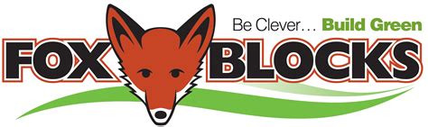Fox Blocks logo. Be Clever... Build Green.