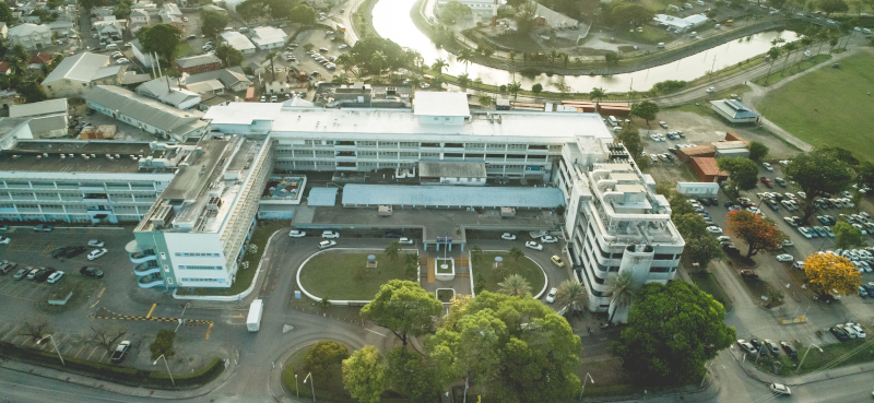 Queen Elizabeth Hospital aerial view.