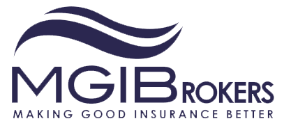 Maritime General Insurance Brokers Ltd. / MGI Brokers logo. Sub text Making Good Insurance Better.