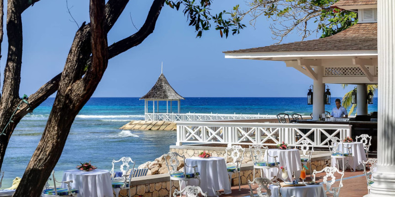 Half Moon Resort, Jamaica. Bar on the water.