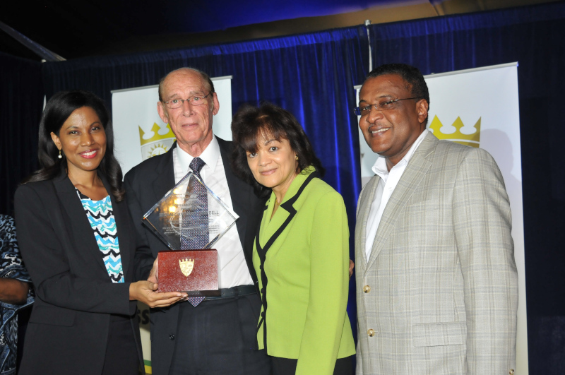 Island Car Rentals Jamaica managing director Michael Campbell receiving a JHTA award in 2016.