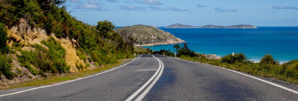 Virgin Islands Paving Inc. stock image of a road in the caribbean.