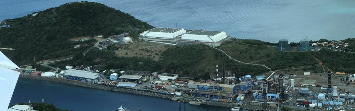 Virgin Islands Water and Power Authority aerial view of the STT Power Plant.