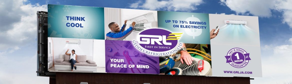 Geddes Refrigeration Ltd advertising billboard sign.